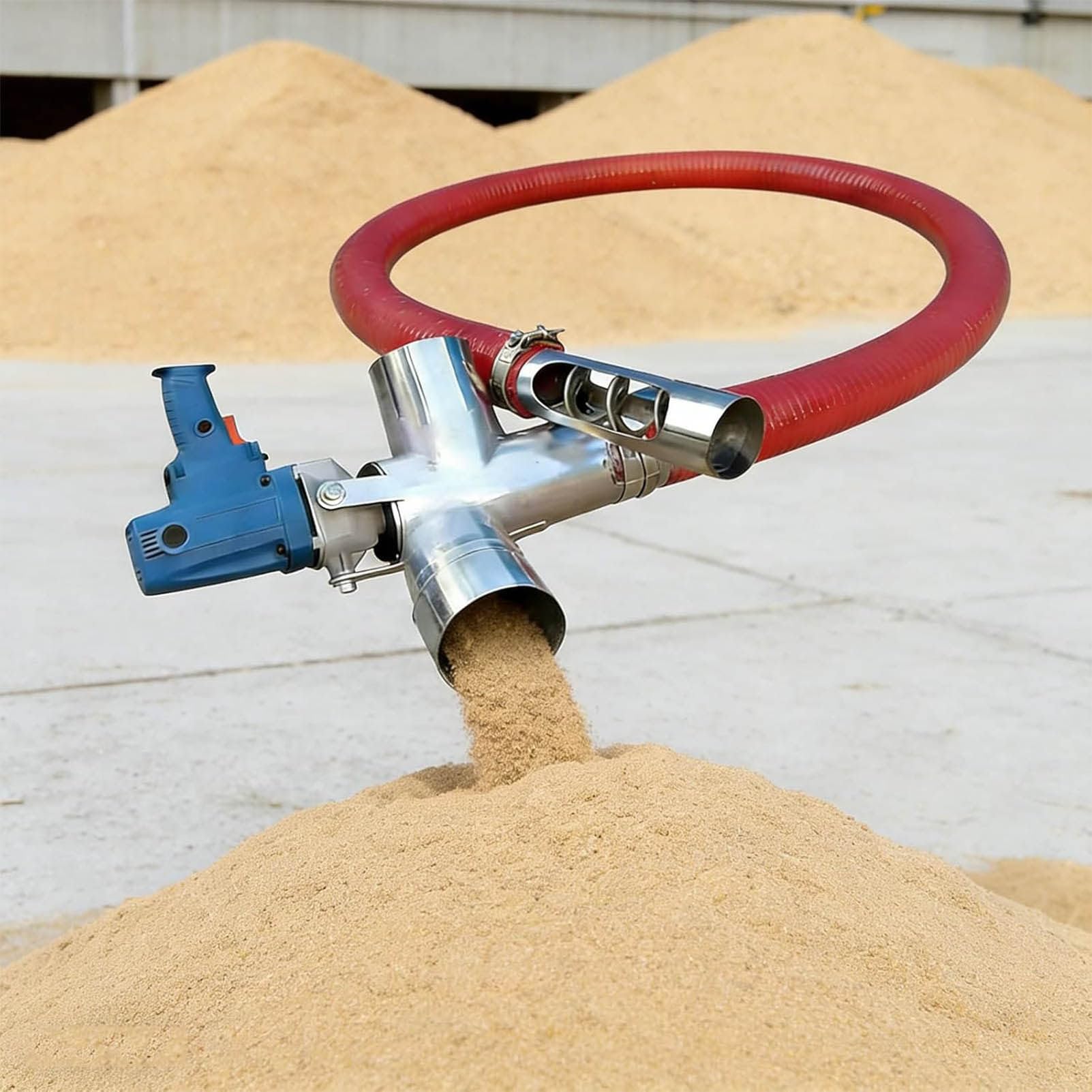 LJLYYDS Grain Suction Machine - Electric Screw Conveyor with Durable Hose for Grain, Feed, Fertilizer, Sand, and Cement Transport 1.5m