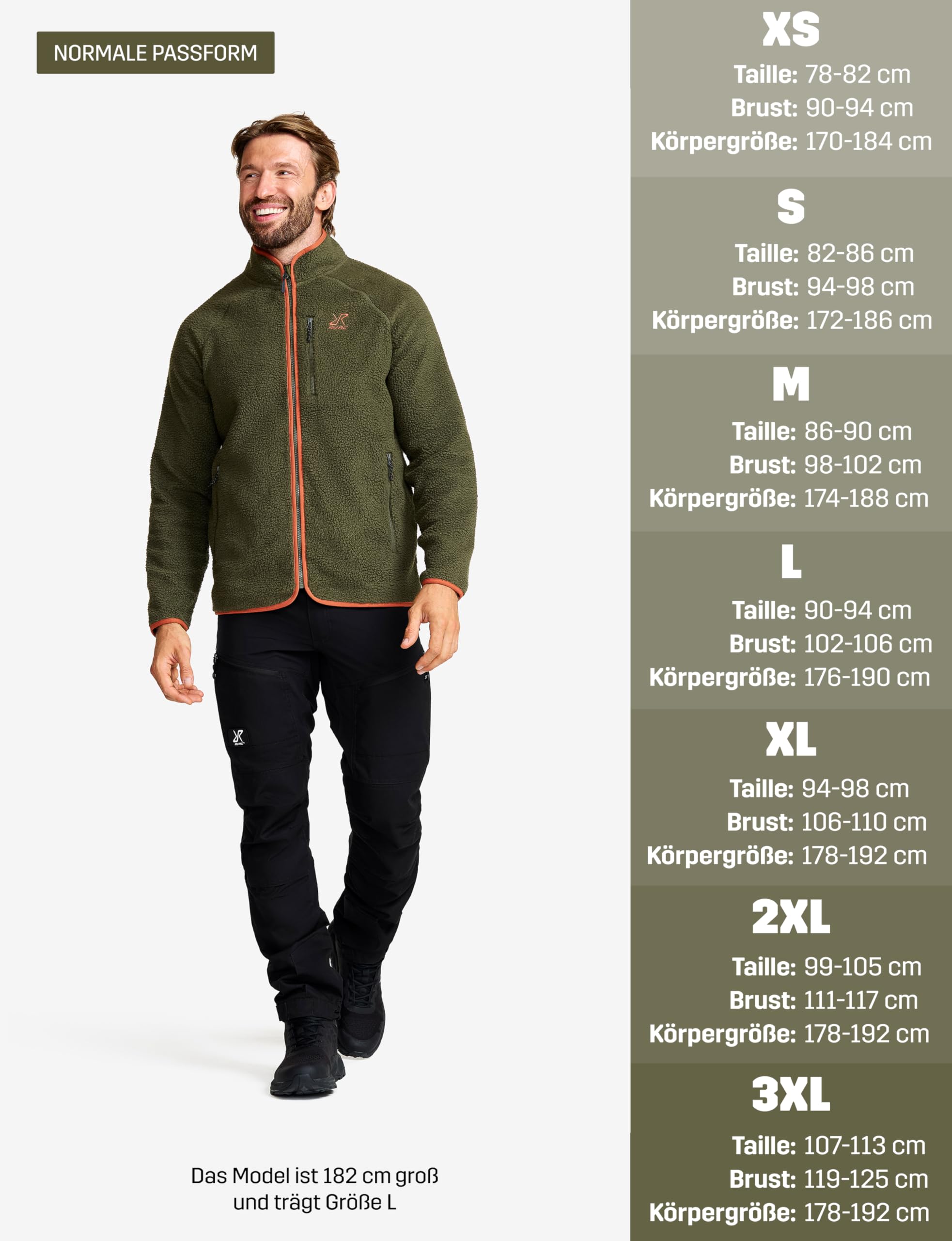 RevolutionRace Canyon Full-Zip Pile Fleece für Herren, Outdoor Fleecejacken perfekt für Wanderungen und Outdoor-Abenteuer