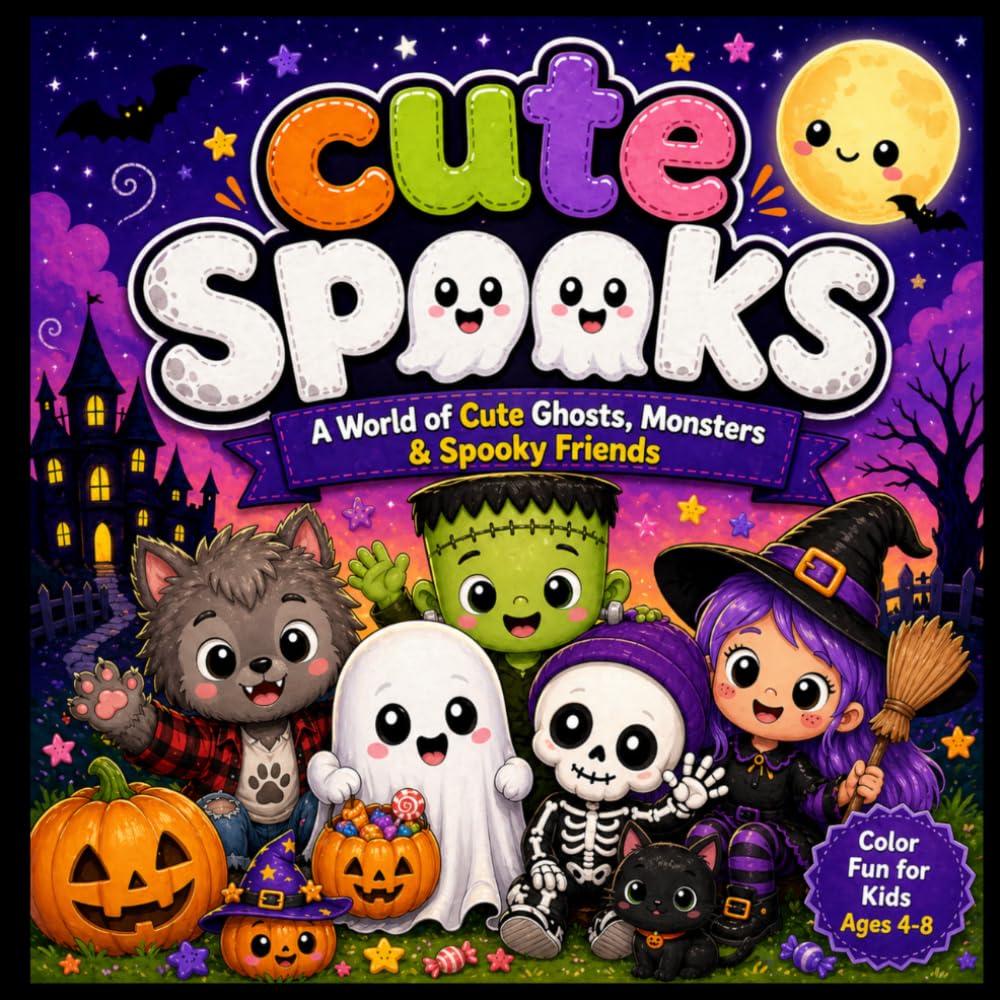 Cute Spooks: A Cute Halloween Coloring Book Full of Adorable Spooky Friends