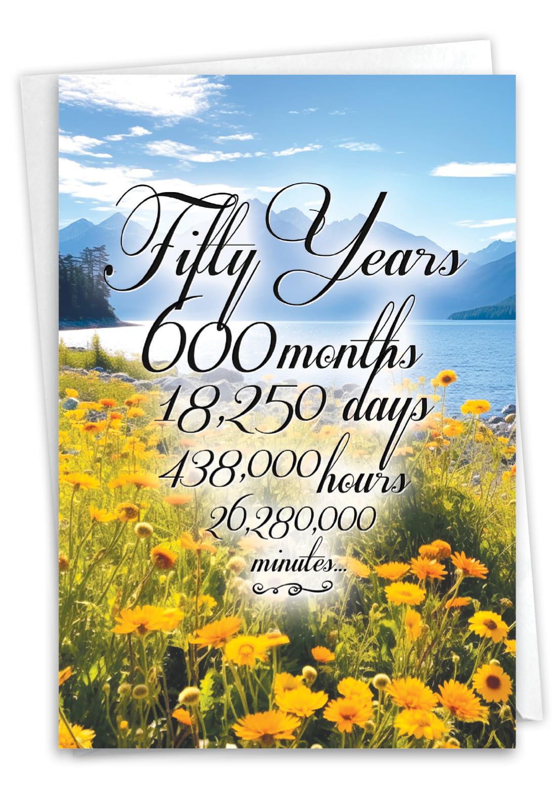 NobleWorks, 50th Recovery Greeting Card with 5 x 7 Inch Envelope (1 Card) 50 Year Time Count C9092AAG — image 1