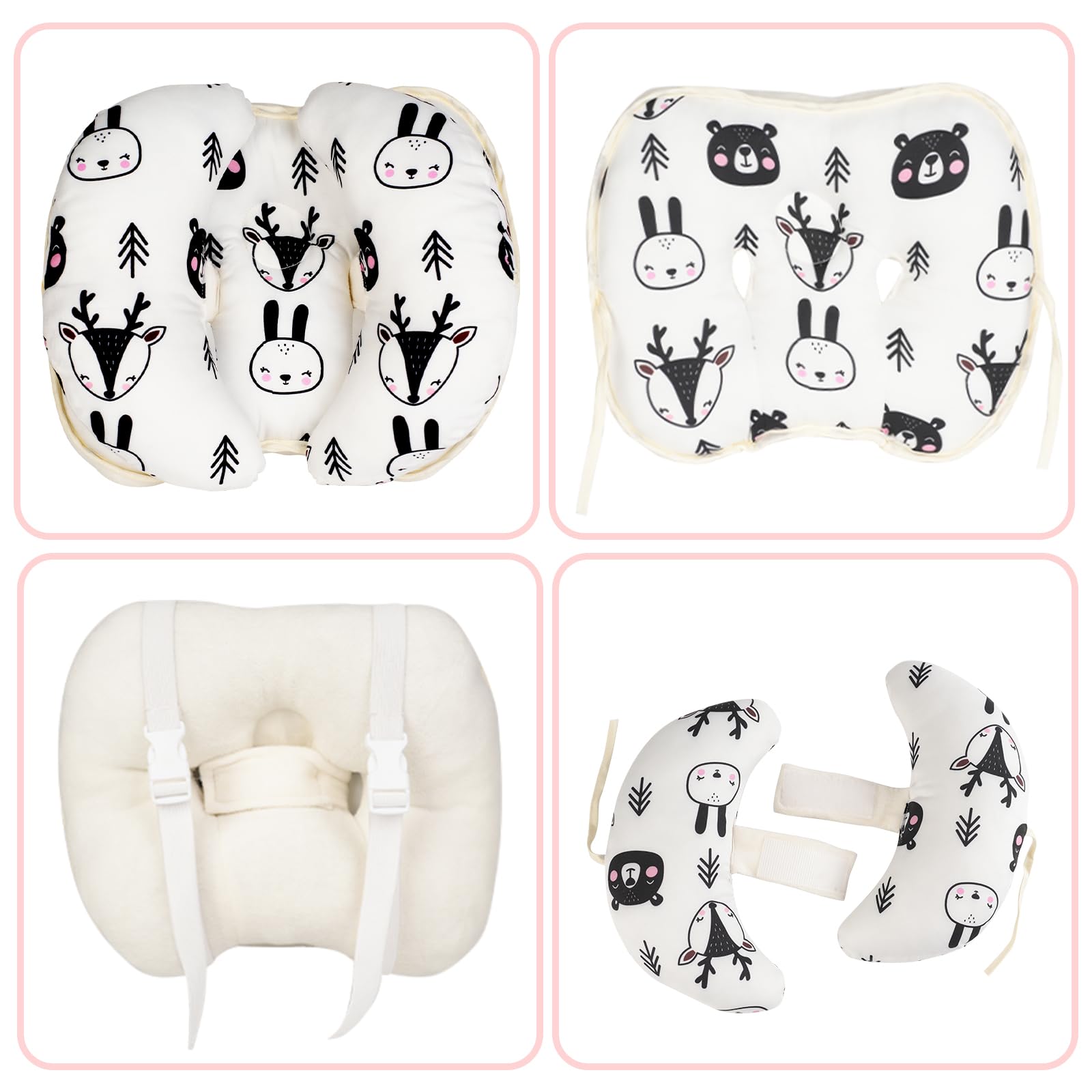 Cuscino Testa Piatta Bambino, Cuscino da Viaggio 2 in 1 per Bambini, a Forma di Banana, Regolabile, Cuscino per Seggiolino Auto, Adatto per Auto, Passeggini