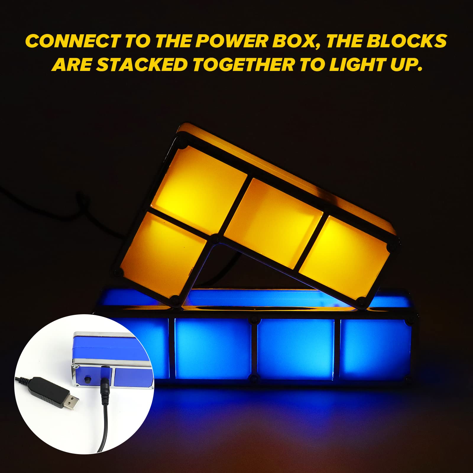 LOSCHEN Night Light,DIY Stackable LED 7 Colors Interlocking