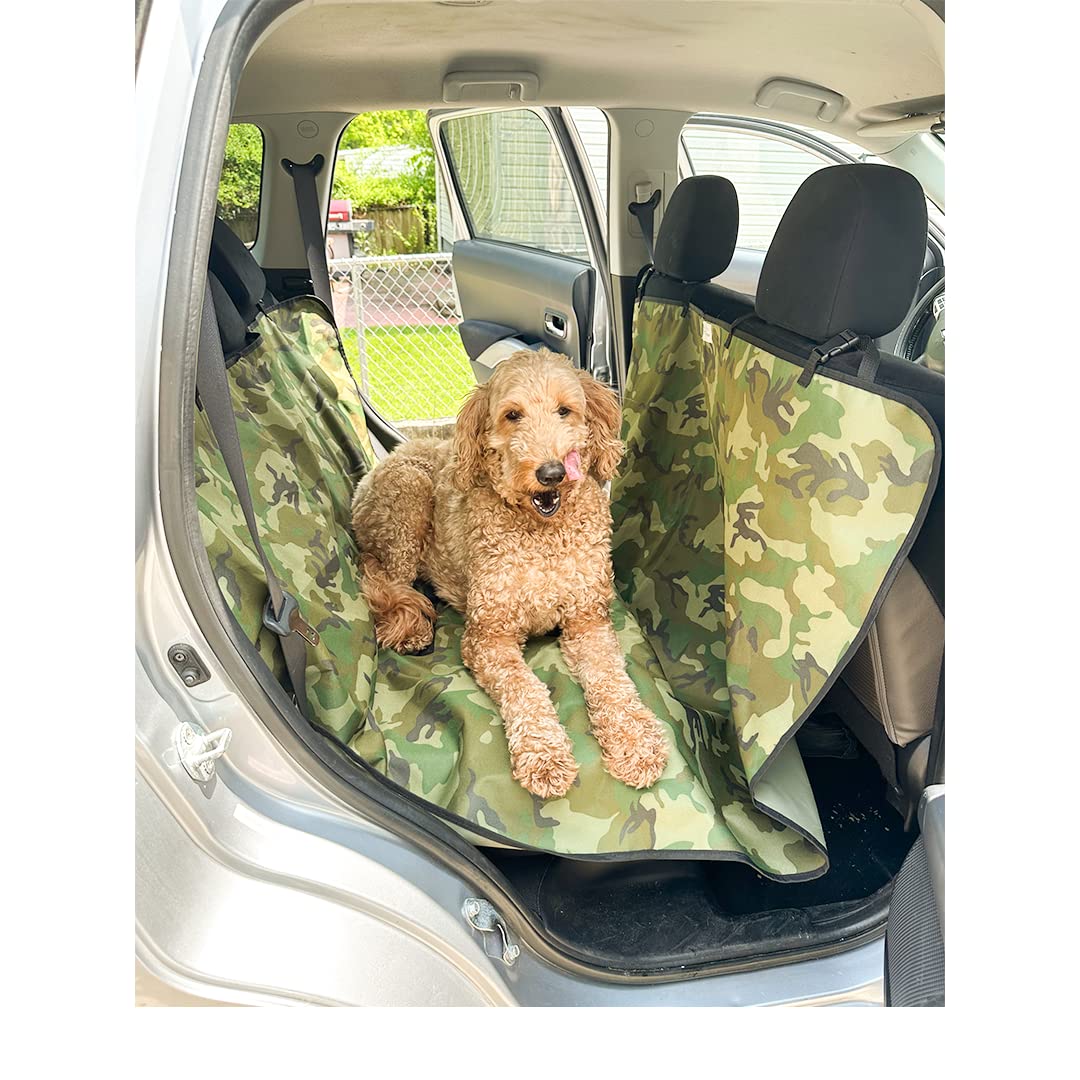 600D Oxford Camo Hammock Back seat Cover for Cars and Trucks Water Resistant Foldable Easy to Store Pet Back seat Cover