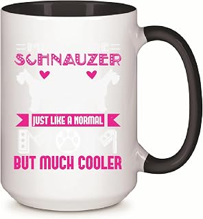 Miniature Schnauzer Dog Mom Gifts Cool Present for Animal Lovers Pet Parents and Dog Moms 11oz 15oz Inner Color Accent Mug