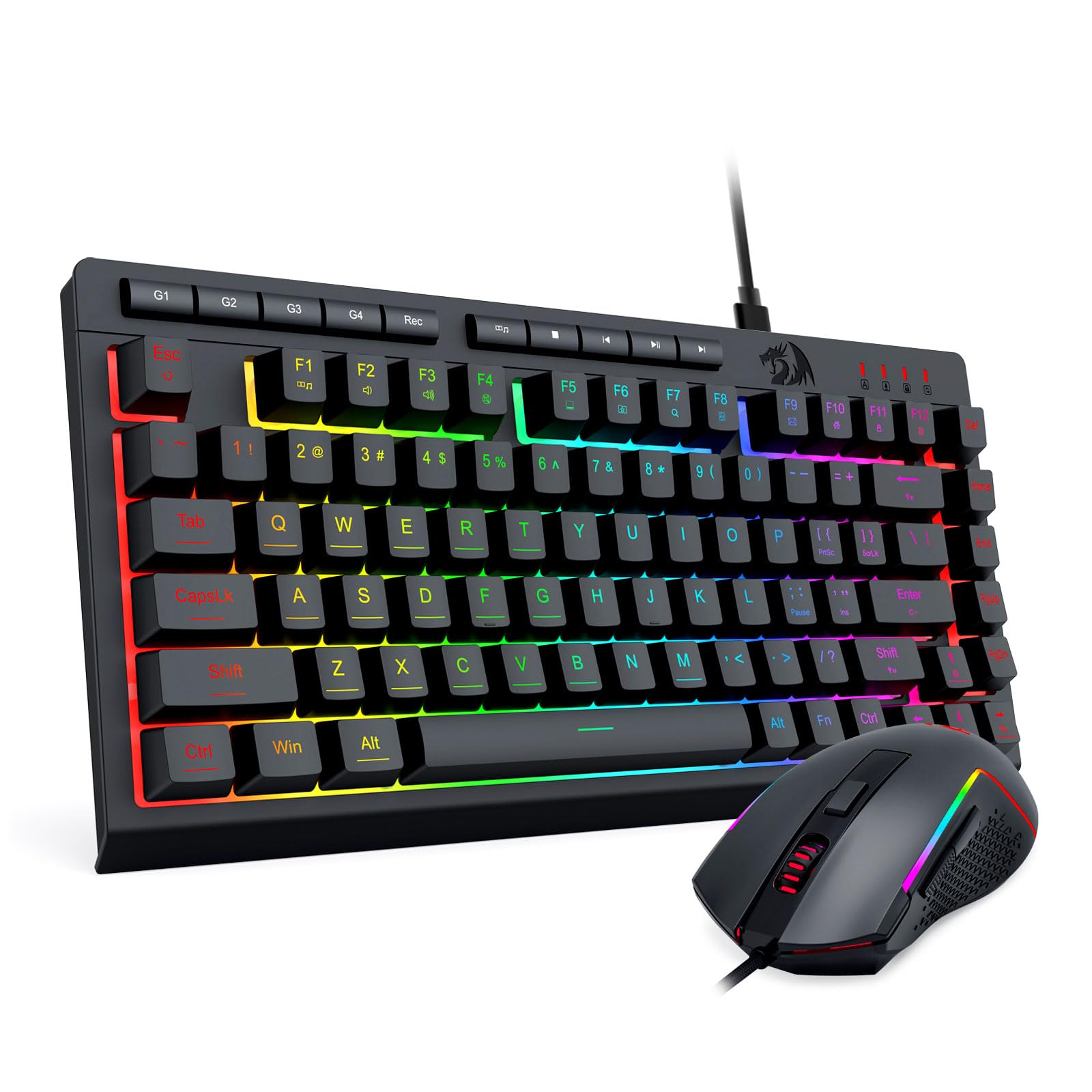 Amazon | Redragon 有線 ゲーミングキーボード マウスセット テンキー