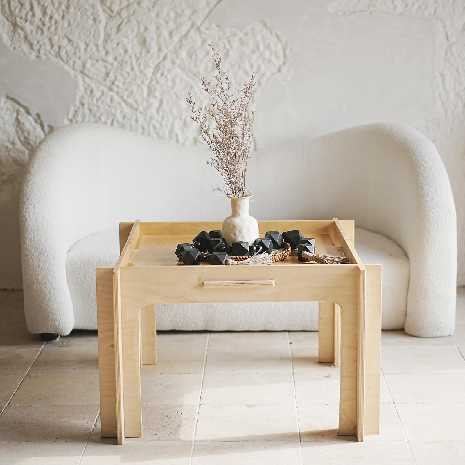 Guirnalda de cuentas de madera extra grande con cuentas geométricas de madera de 2 pulgadas de diámetro, guirnalda de cuentas de madera con borlas, cuentas decorativas para decoración de