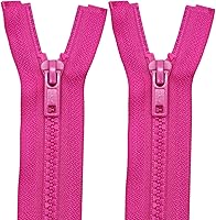 Vista 20 de MebuZip 2 cremalleras separadoras #5 de 6 pulgadas, cremalleras de plástico moldeadas con cremallera de resina a granel para coser abrigos, Blanco