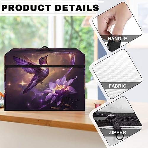 Miniatura 34 de Funda para máquina de coser de mariposas y flores con prácticos bolsillos, funda protectora con asa, para la mayoría de máquinas de coser estándar