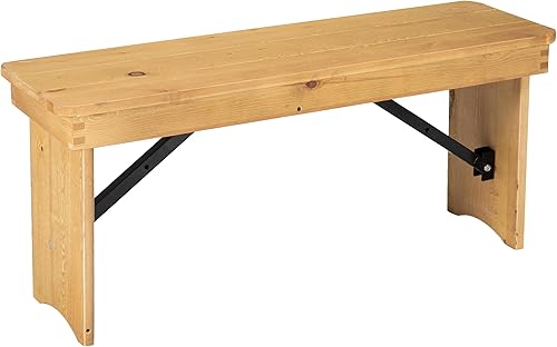 Miniatura 12 de Merrick Lane Tinsley - Banco plegable de pino macizo rústico antiguo de 40 x 12 pulgadas Rústico antiguo,Blanco rústico antiguo,Negro lavado,Natural