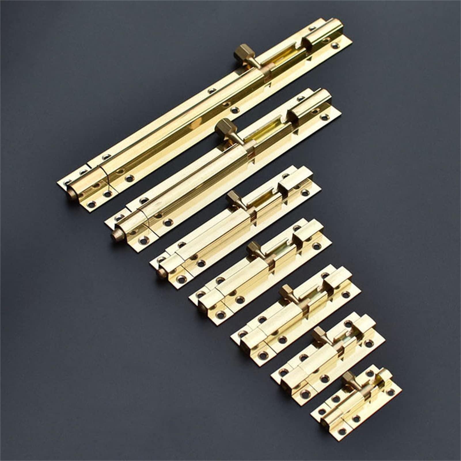 Zamek rygla przesuwnego, Miedziany rygiel zatrzaskowy do drzwi ze śrubami Brąz/Mosiądz 1,5-8 cali(Brass,3 in)