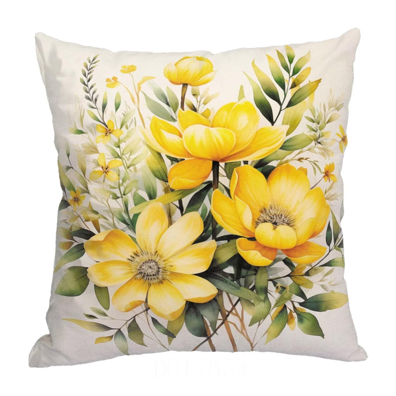 Fundas Cojines SuavesAmarillo Fundas Cojines Cuadradas Suaves Funda Almohada Cojines Suaves Sillas Jardin para Oficina Jardín Cama Sofá Banco Interior o Exterior Juego de 4 Funda Cojin Flor mu-429