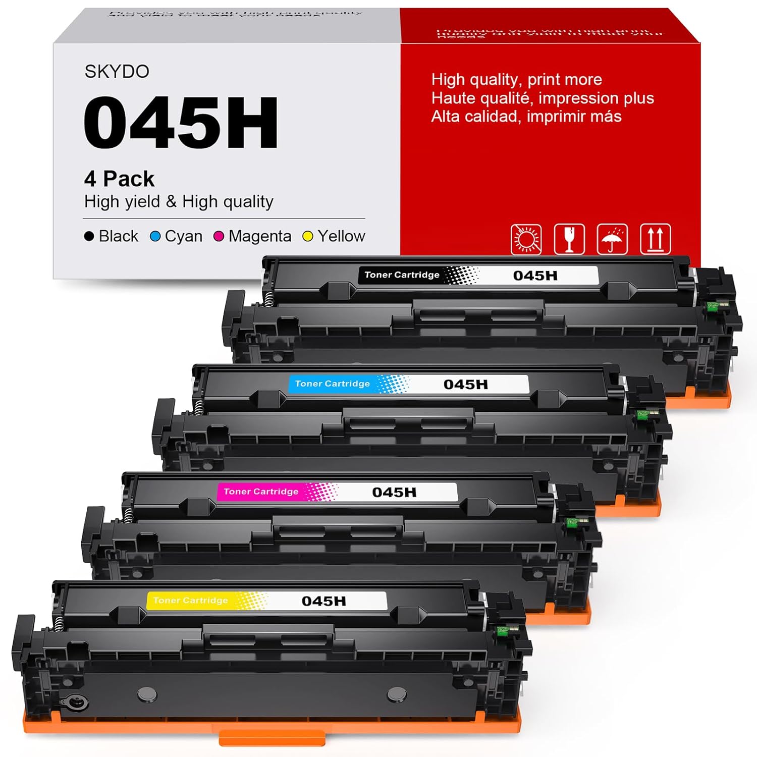045H Toner Cartridge Replacement for Canon 045 045 H CRG-045 Work with Canon Color ImageCLASS MF634Cdw MF632Cdw LBP612Cdw LBP613Cdw MF632 MF634 Series Printer Toner (4 Pack)