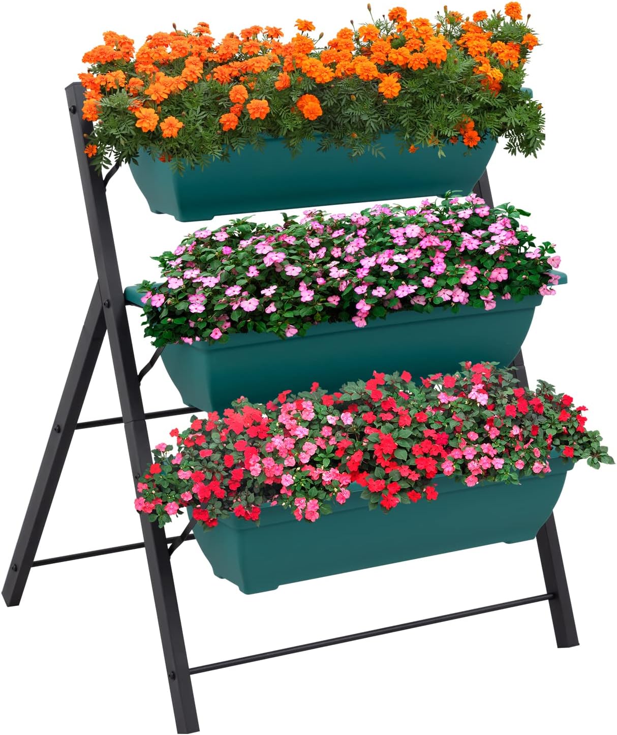 Woodside Drayton Metal Garden Planter Stand, Outdoor Plant Display