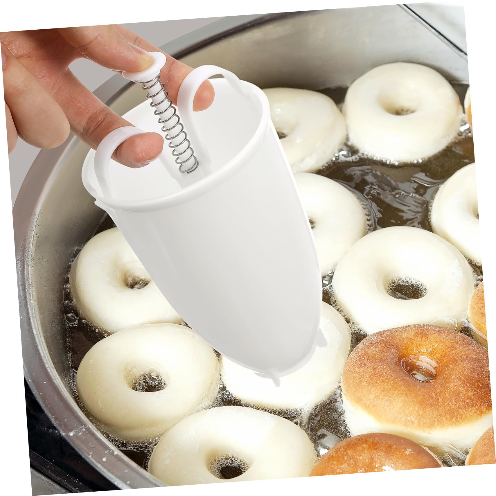Máquina para Hacer Donas Casera 2 Piezas de Pp Blanco Ligera y Fácil de Usar para DIY y Hornear en Casa