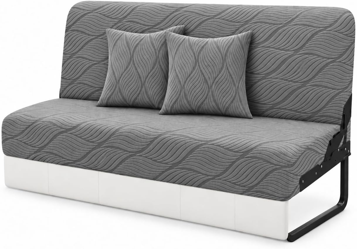 Apexlife 2 Piece RV Couch Covers for Sofa Bed (Light Gray)
