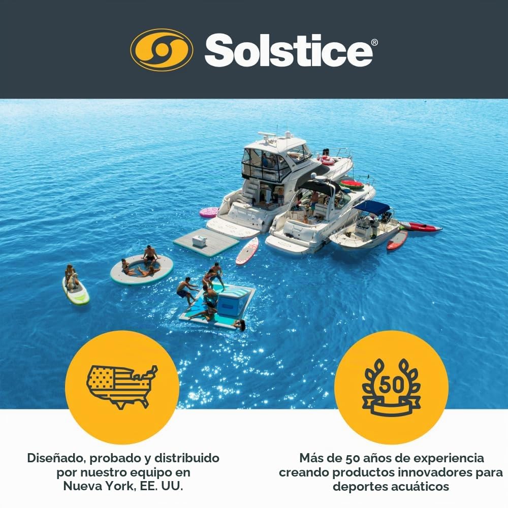 Solstice Tablón Inflable para Cachorros, rampa de Agua para Perros para Barcos y muelles, tamaño Mini, Capacidad de 30 Libras, Plataforma Flotante para Mascotas para Lago, río, Playa y Piscina