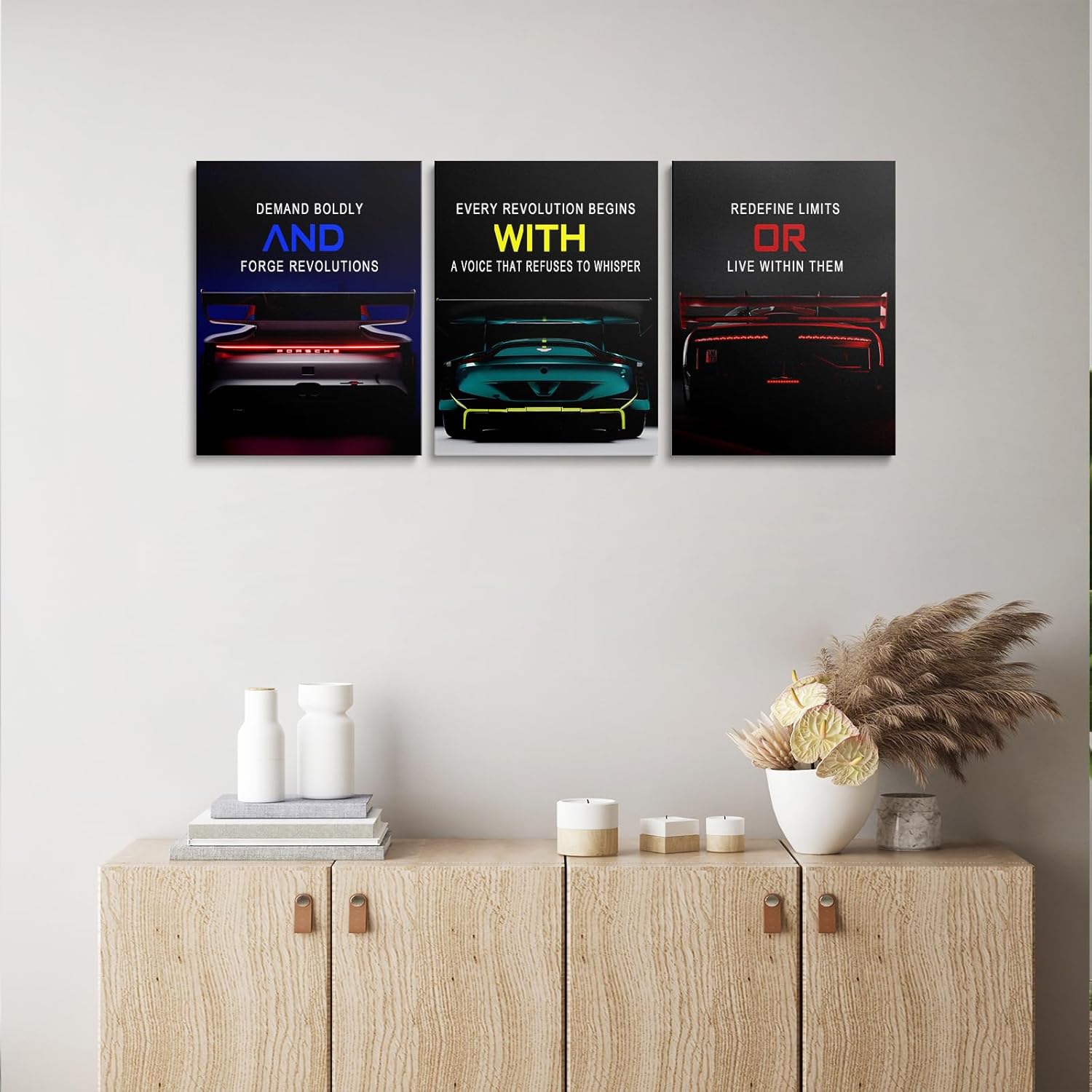 ZHIYANGY Motivational Wall Decor, Car Poster Black and White Wall Art, Inspirational Wall Decor Motivational Posters Canvas Wall Art for Office Room Decor Gift for Teen Boys