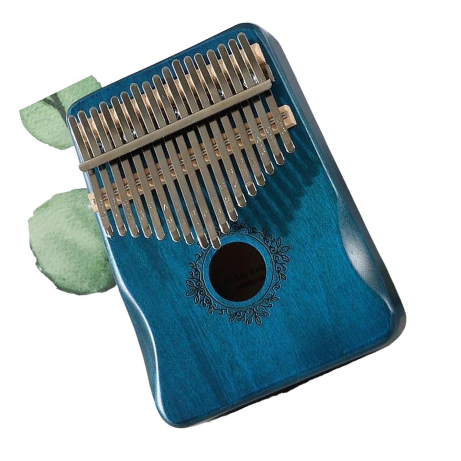 Kalimba Kalimba Kciuk Fortepian 17 Klawiszy Drewniany Instrument Niebiesko brązowy Oryginalny Kolor(O)