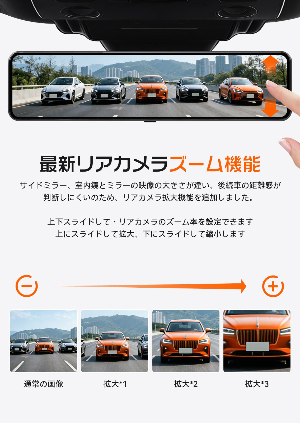 Amazon.co.jp: JADO ドライブレコーダー ミラー型 4K＋1080P＋1080P 3