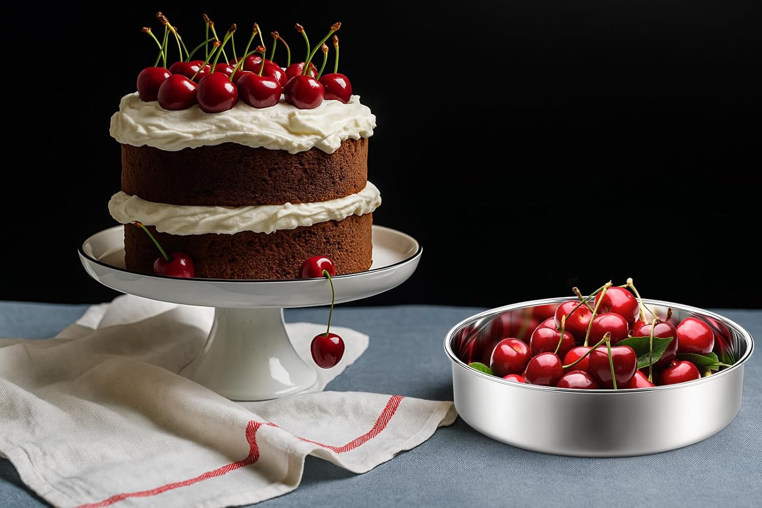 Leonyo 9½ Inch Round Cake Pans, Stainless Steel 2 Pack Layer Cake Pans 9½Inch Round Tins Set for Baking, Metal Circle Tin for Birthday Wedding Party, Dishwasher Oven Safe - Image 8