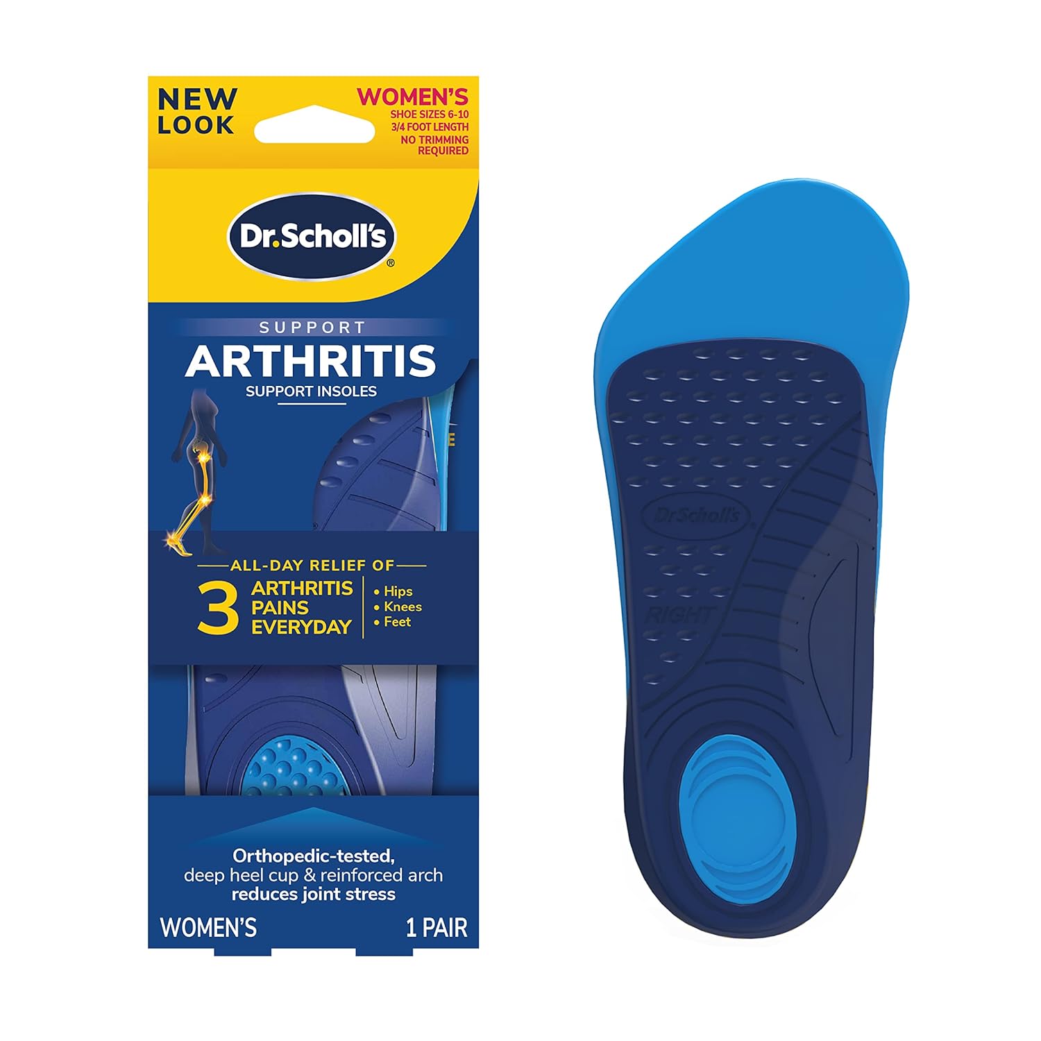 Dr. Scholl's Pain Relief Orthotics for Arthritis Pain for Women, 1 Pair