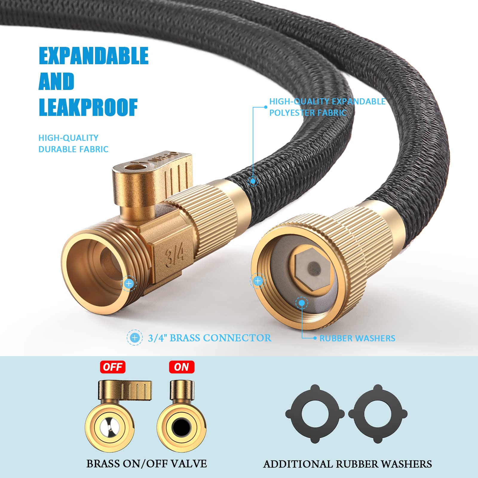 Tubo Lattice Verde Tubo Da Giardino Espandibile 100 Piedi - Verde Lattice, Flessibile, Con Ugello Spruzzatore Tubo Pvc 100