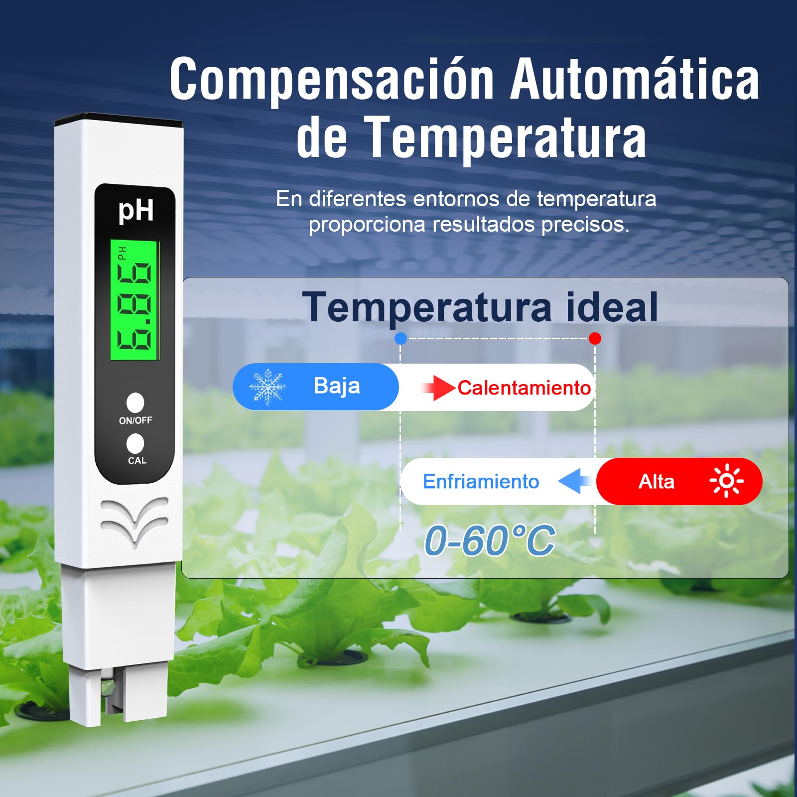 Medidor de pH de alta Precisión ± 0,01 para Piscina y Agua Potable con Pantalla LCD