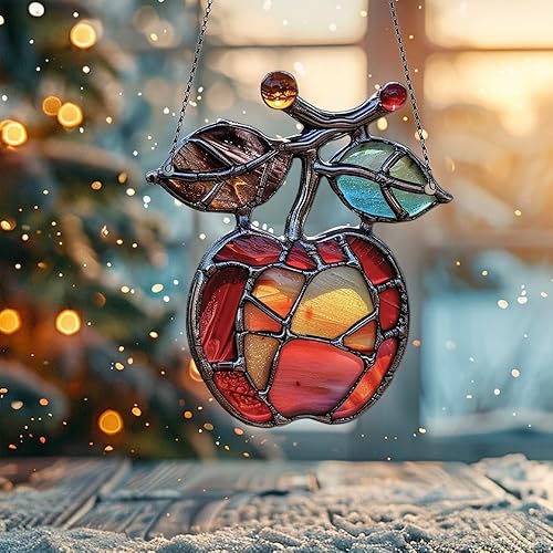 Miniatura 4 de Adornos de Apple para colgar en la ventana, regalo para los amantes de las manzanas, decoración de Navidad para colgar en la pared de la habitación