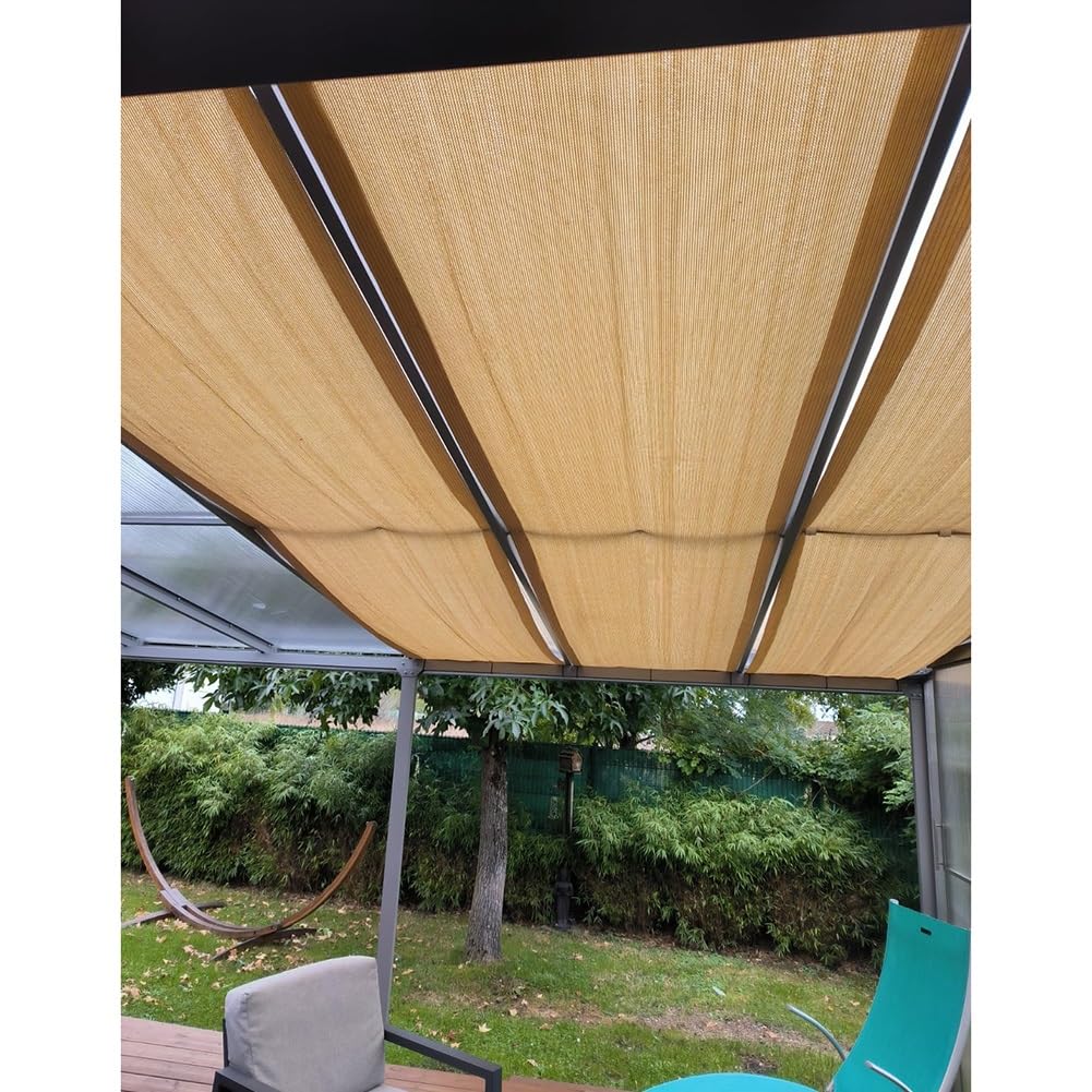 XBTGS Baldacchino di protezione solare per pergola da esterno, 0,8 x 9 m, tessuto impermeabile con occhielli, ideale per soluzioni ombreggianti da giardino e patio, beige, 1 x 4 m, beige, 1 x 4 m