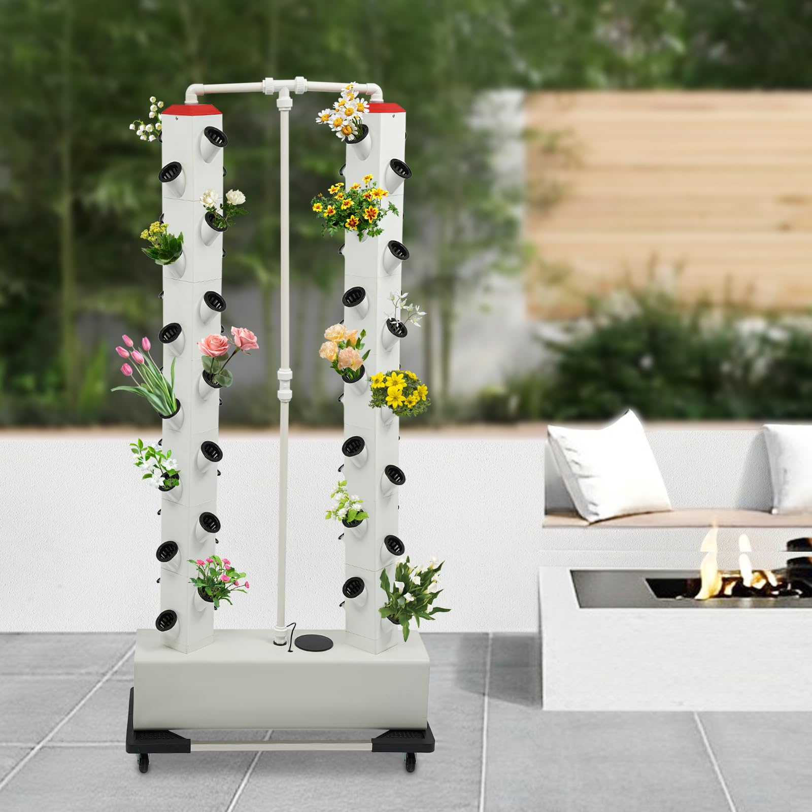 Kit de système hydroponique - Système de culture hydroponique pour jardin intérieur avec 56 trous de plantation - Réservoir d'eau de 30 l - Pompe à eau pour salade, tomates, herbes et plus