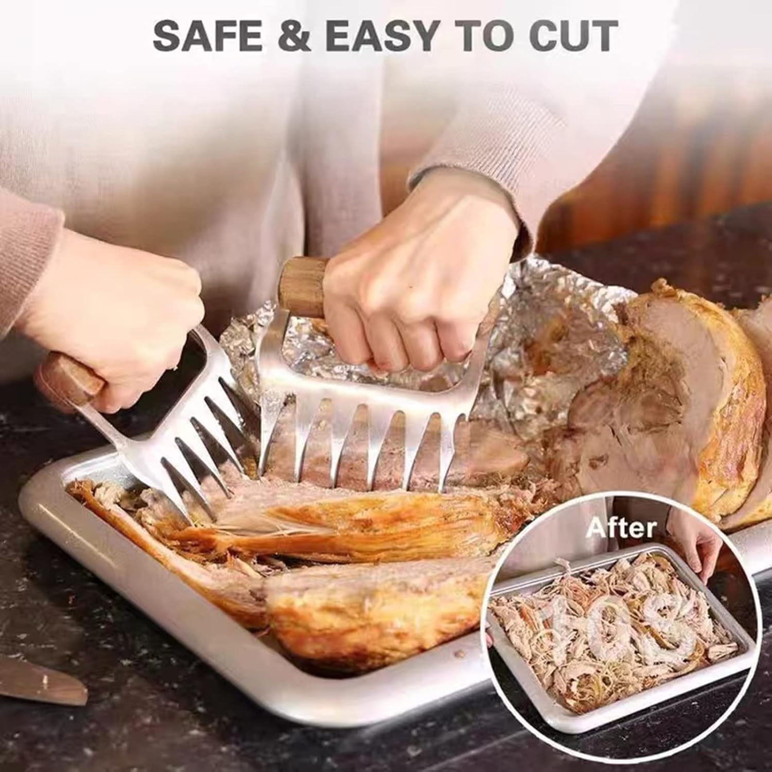 2Pcs Meat Claws Shredder Claws Stainless Steel BBQ Grill Tools with Bottle Opener and Cutter Kitchen Claw Utensil for Shredding, Pulling, Handing, Lifting & Serving Pork, Turkey, Chicken, Brisket : Patio, Lawn & Garden
