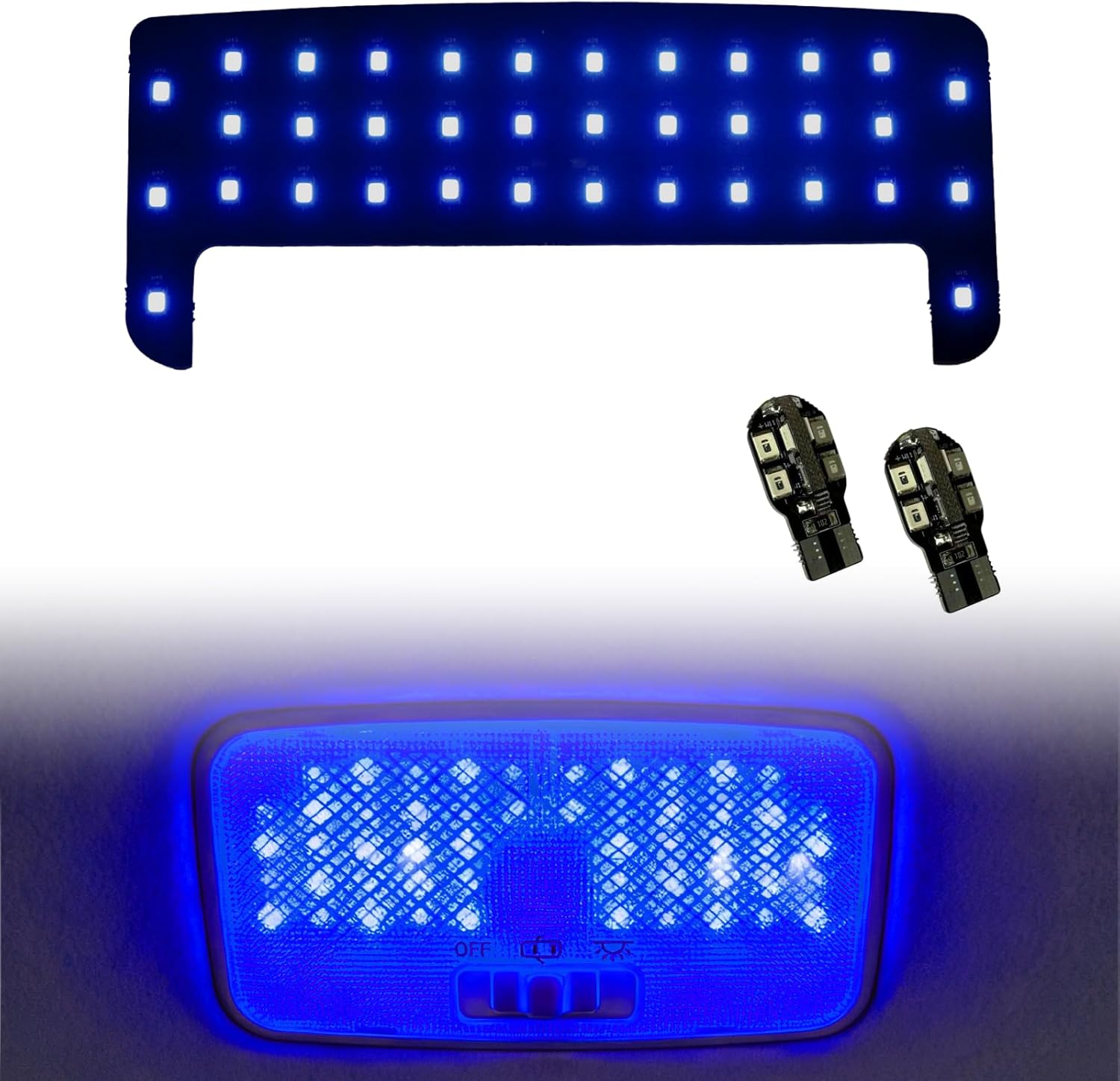 ZDEEROTO Interior LED Light Kit - 6000K Super Bright Blue LED Map/Dome Lights, Adjustable Brightness Bulb Kit for Toyota Tacoma｜for 4Runner｜for FJ Cruiser｜for Rav4｜Prius｜Corolla