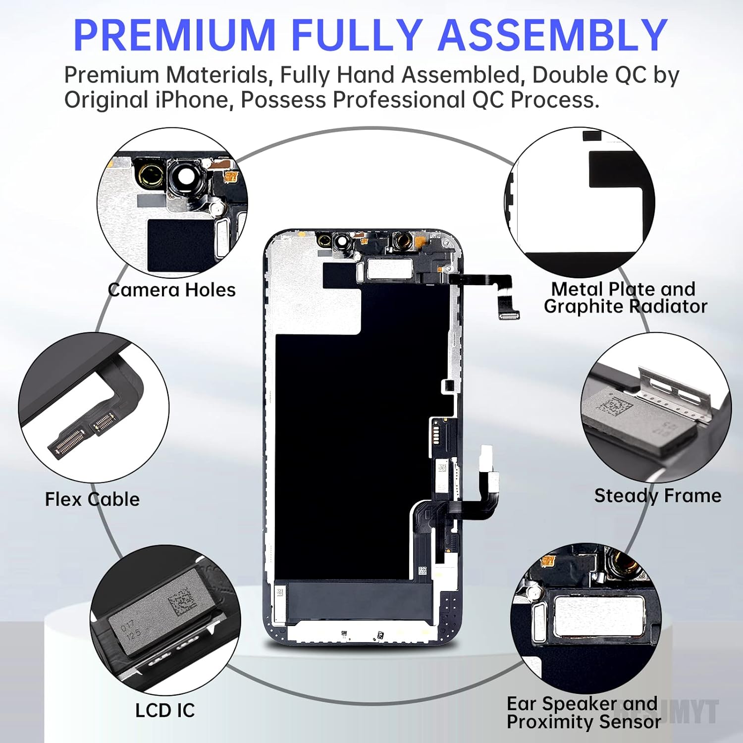 for iPhone 12/12 Pro Screen Replacement 6.1" with Ear Speaker Proximity Sensor 12Pro 3D Touch LCD Display Digitizer Full Assembly Front Earpiece Repair Kits Fix Tools A2172 A2402 A2403 A2404