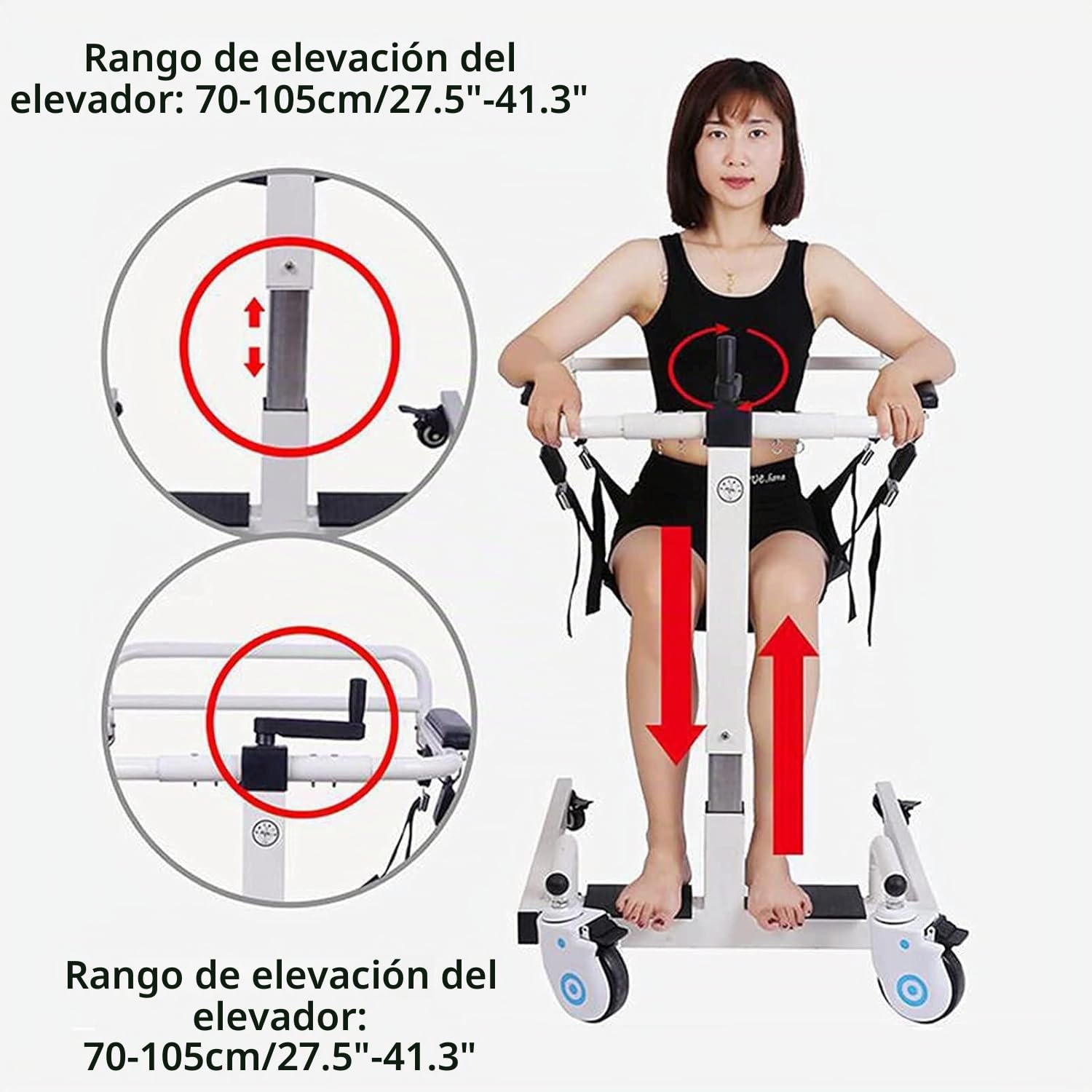 Silla de Traslado de Pacientes, Elevador para Silla de Ruedas Grúa para Elevación y Traslado de Pacientes, Elevador de Silla de Ruedas para Ancianos Discapacitados