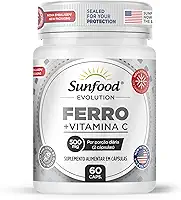 FERRO + VITAMINA C 500MG 60 CAPSULAS SUNFOOD EVOLUTION