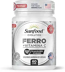 FERRO + VITAMINA C 500MG 60 CAPSULAS SUNFOOD EVOLUTION