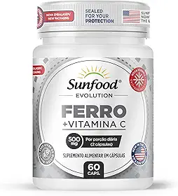 FERRO + VITAMINA C 500MG 60 CAPSULAS SUNFOOD EVOLUTION