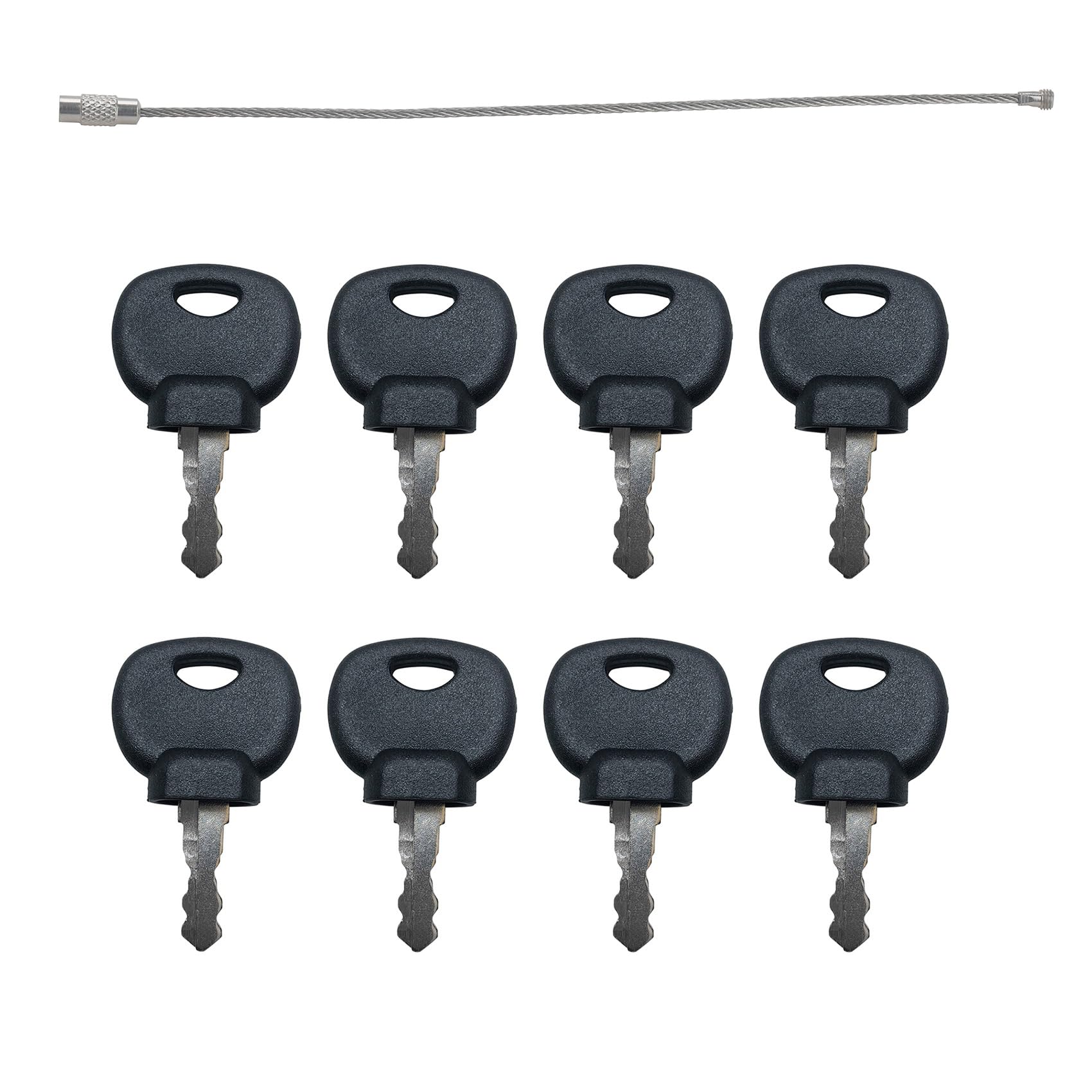 8pcs Construction Equipment 14607 Igniton Key Compatible with JCB Bobcat Bomag Manit Excavator Roller Forklift Truck Wheel Loader Heavy Equipment, Black, ZFXY313