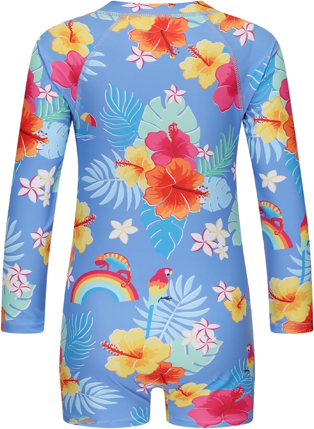 Girls One Piece Swimsuits for Girls Long Sleeve Bathing Suit Sun Protection Rash Guard with Front Zipper 3-16 Years - Image 2