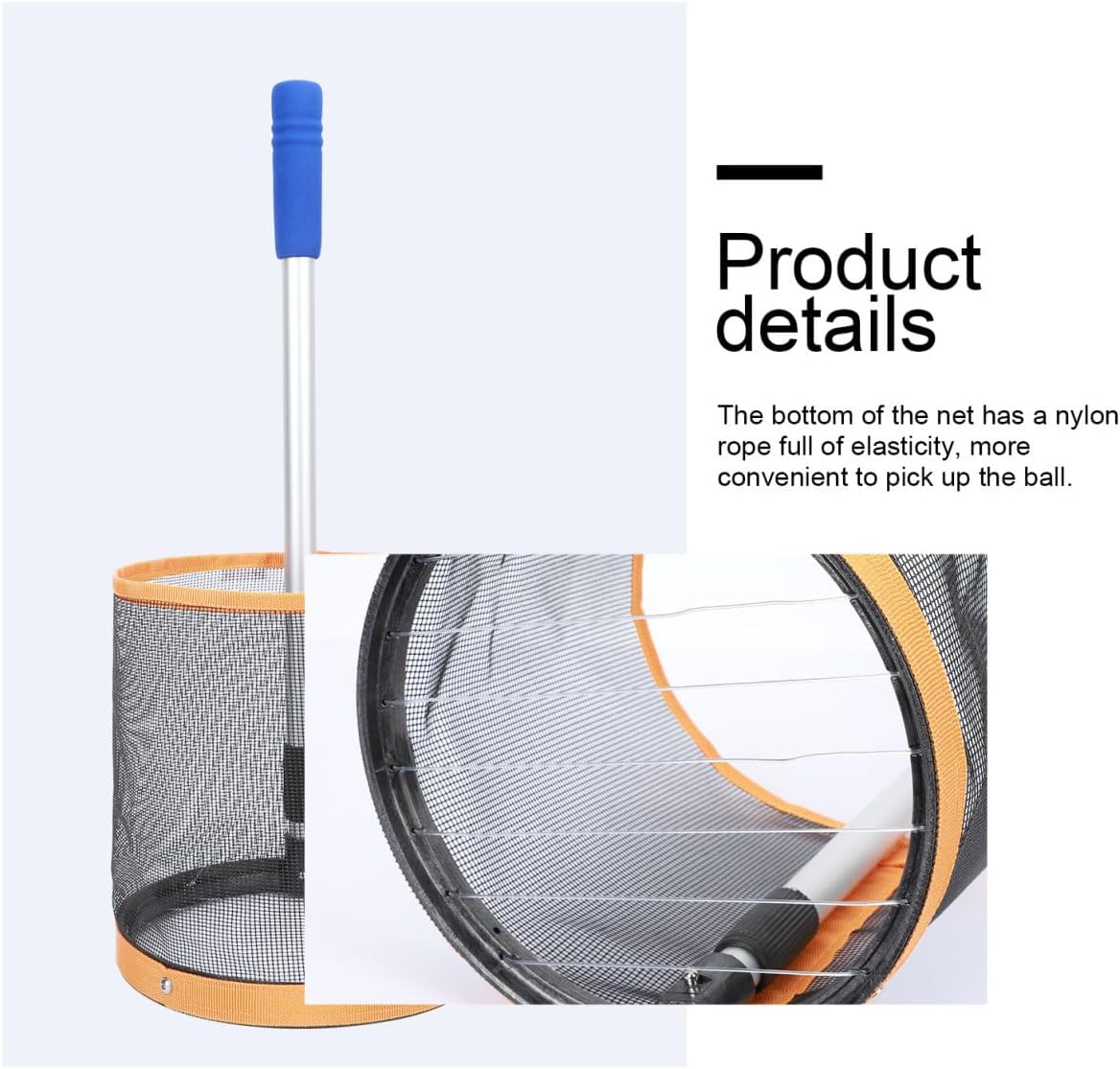 POPETPOP Telescopic Pingpong Ball Picker Large Capacity Portable Ball Retrieval Net for Easy Storage and Collection for Table Tennis Training and Practice