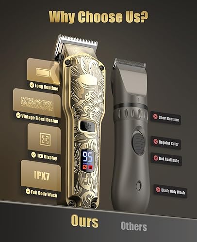 Miniatura 6 de Jack & Rose Cortadora de pelo inalámbrica, cortapelos para hombre, cortaúñas inalámbricas para hombres, kit de peluquería profesional para hombres