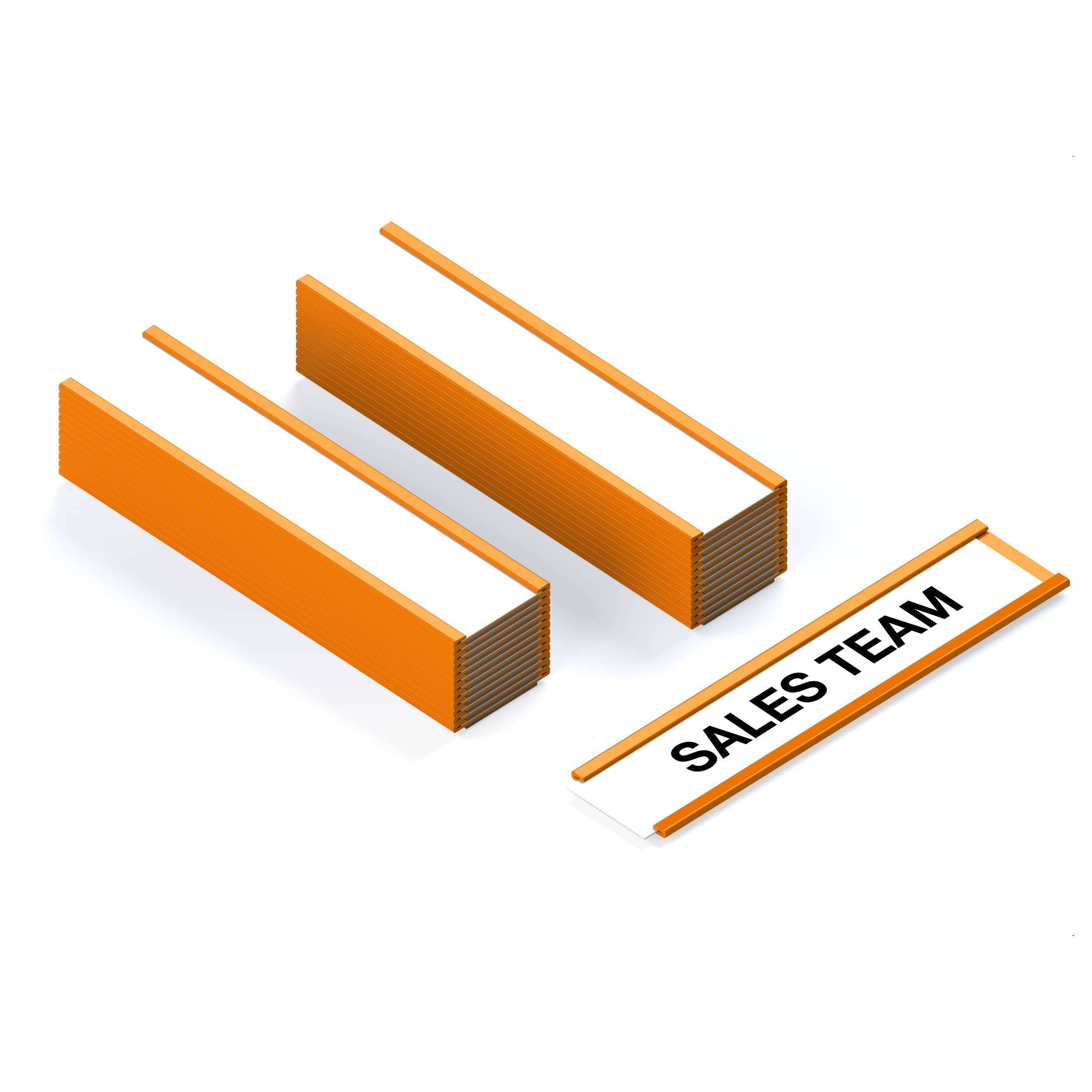 Magnatag® 1" x 4" Orange Magnetic Card and Label Holders (25 Pack)