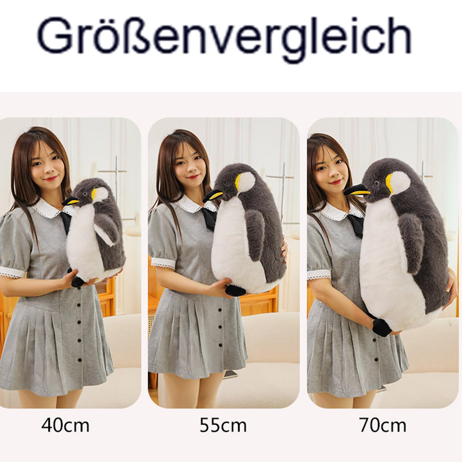 Pinguin Kuscheltier, Pinguine Plüschtier, Große Stofftier Plüschpuppe XXL, Flauschig Wie Echter Pinguin, Kuscheltier für Jedes Alter und Jeden Anlass (70CM)