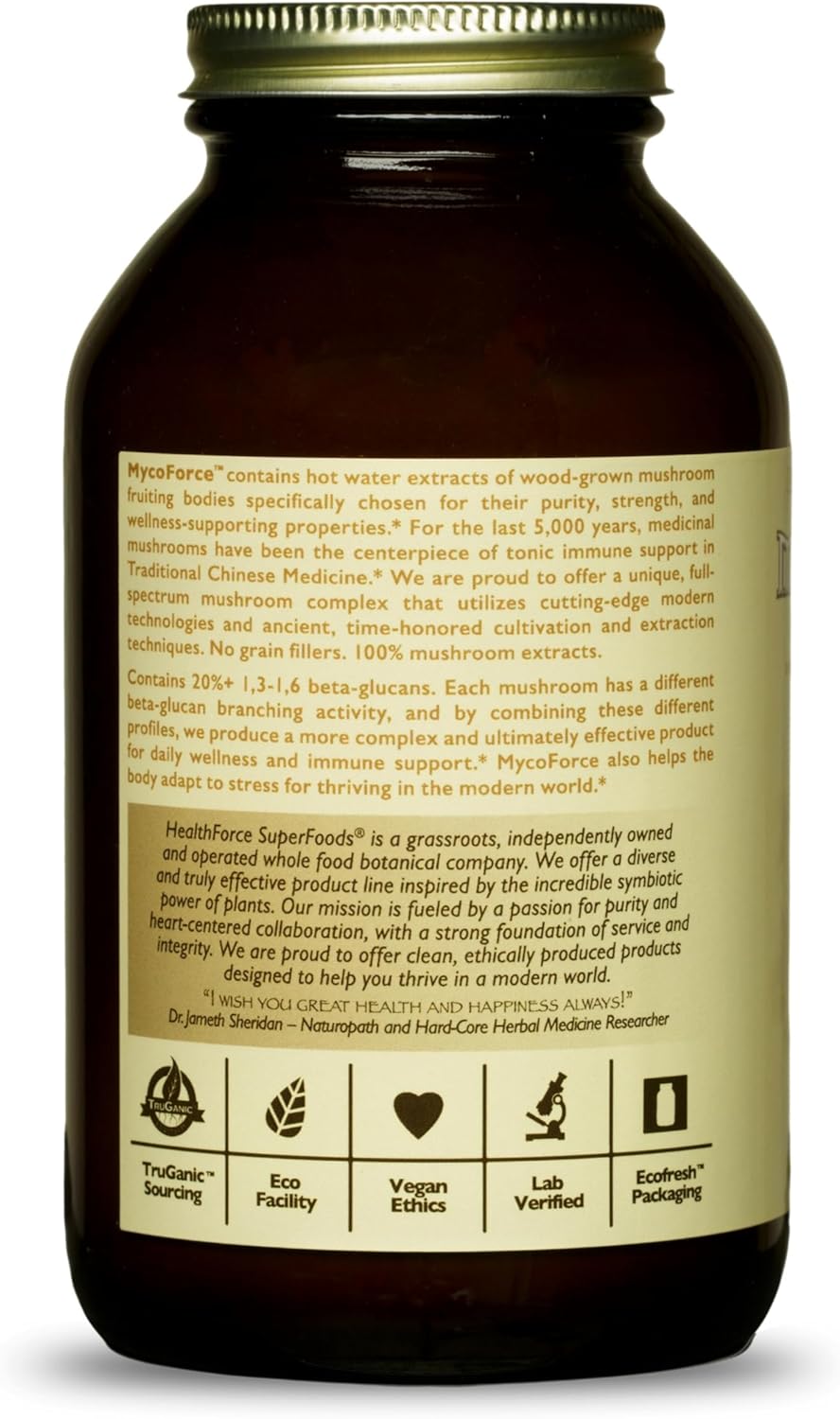 HealthForce SuperFoods MycoForce Powder - 150 Grams - Shiitake, Maitake, Reishi & Chaga Mushroom Supplement, Immune Booster - Organic, Vegan, Gluten Free - 100 Servings