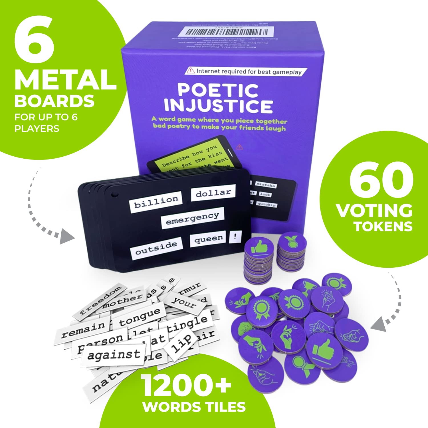 Amazon.com: Poetic Injustice - A Word Game Where You Make Bad Poetry for  Laughs - Funny Magnetic Notes Game and Fun Party Game for Ages 17+ - Family  Game Night Magnet Word
