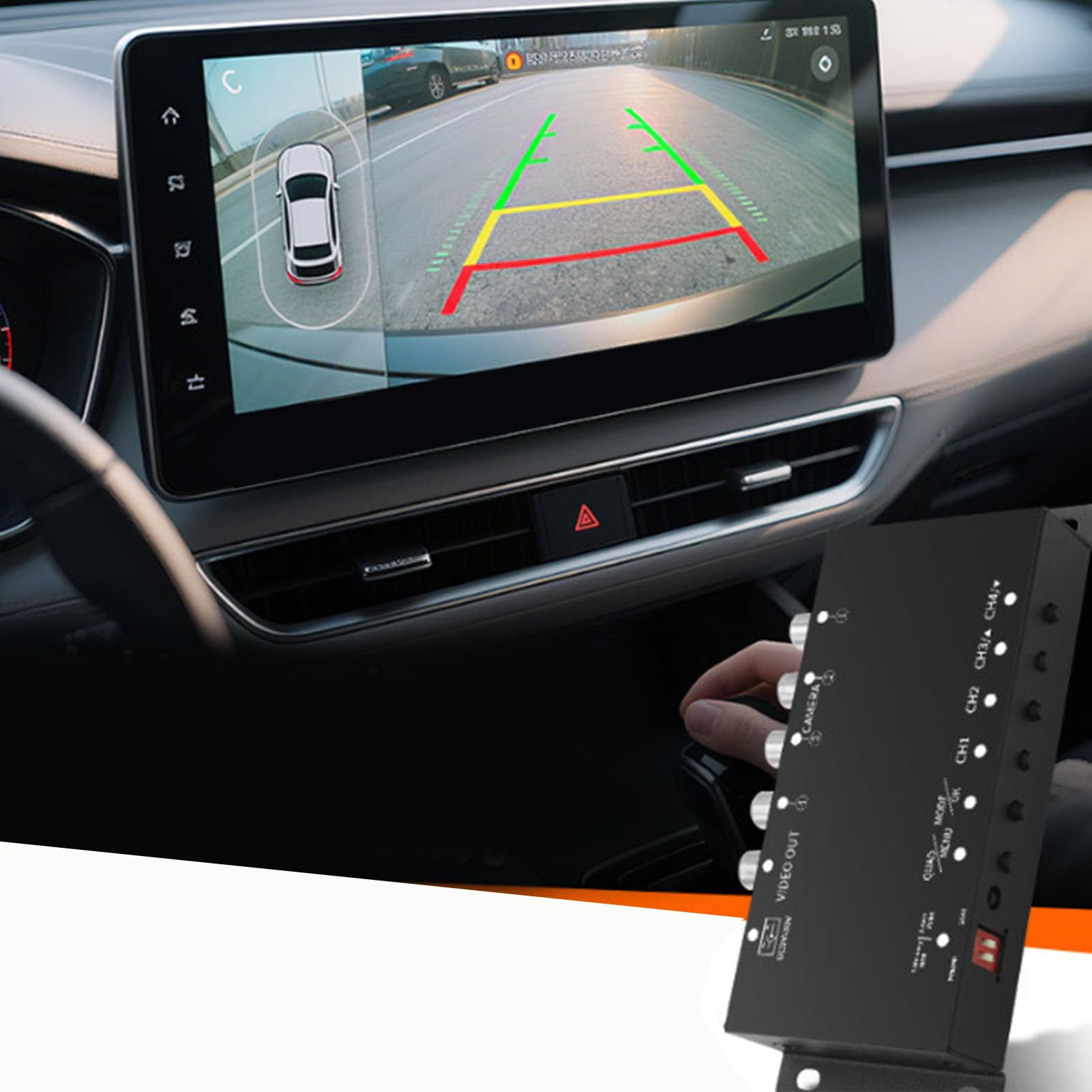 Splitter Video a 4, Multiplexer per Telecamere di Sicurezza CCTV 1080P HD AHD CVBS con 4 Ingressi 1 Uscita N+P Doppio, per Monitoraggio in Tempo Reale di Rimorchi per Autobus e