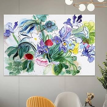 ぴょん子＊ラウル・デュフィ アネモネとガーベラ 額縁 インテリア アート ピンクのアネモネのある花束 ｜絵画販売・購入.net｜版画