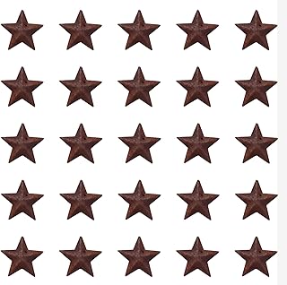Sowaka 30 Pcs Barn Star with Hole Vintage Rustic Primitives Small Tin Stars for Christmas Halloween Home Farmhouse Wall DIY Crafting Decoration (4.5 cm)