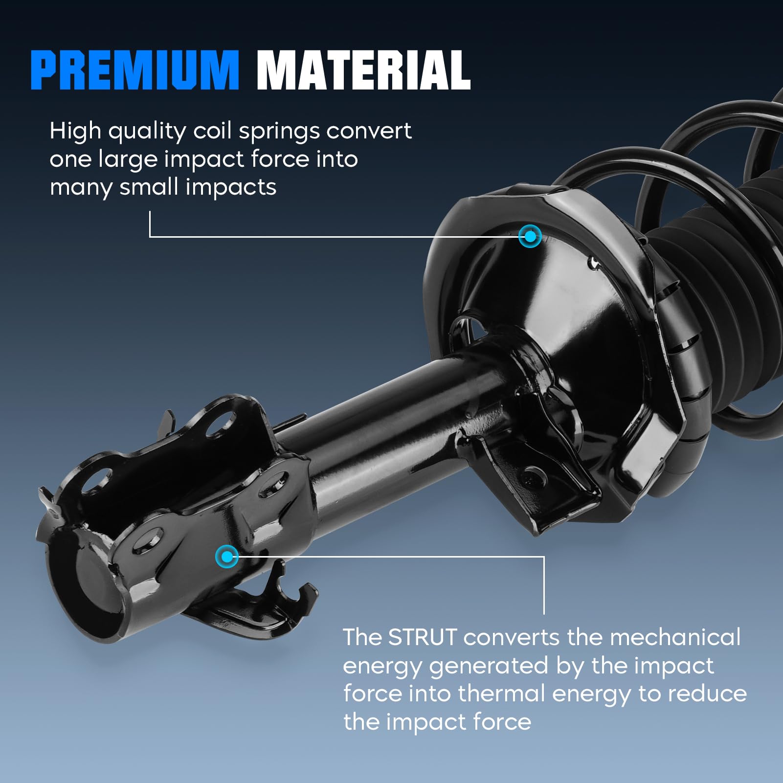 Front Complete Shock Absorbers Assembly with Coil Spring fit for2007