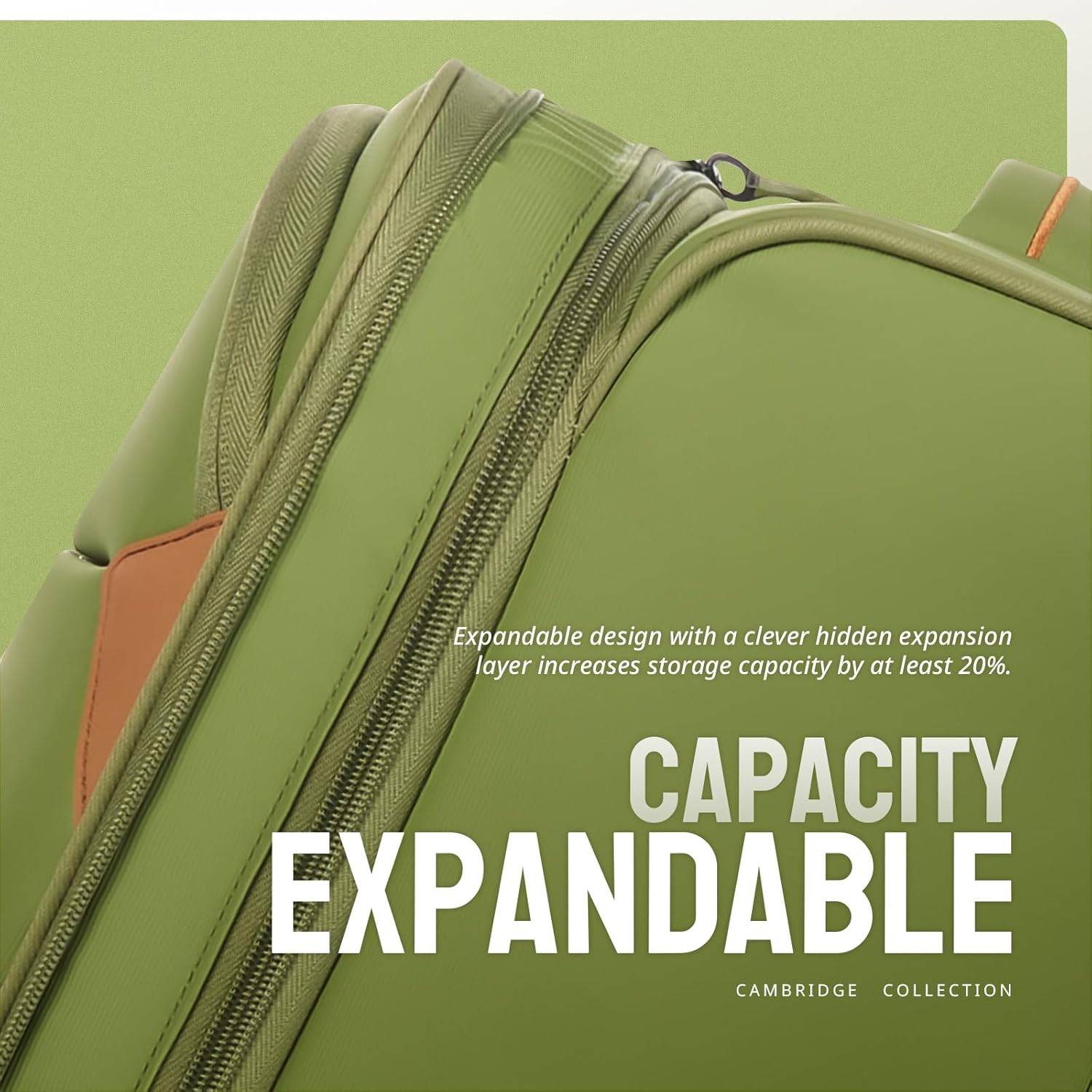 Verage Cambridge Lightweight Carry On Luggage,Softside Expandable Suitcase with Spinner Wheel (20-Inch, FERN GREEN)